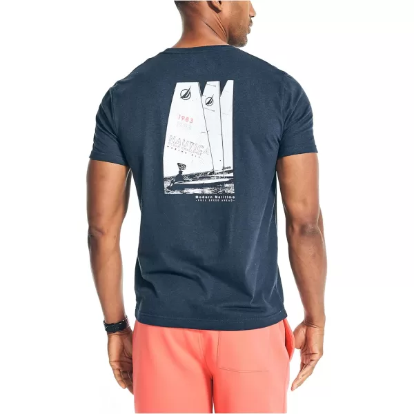 Nautica Mens Sustainably Crafted Ocean Challenge Graphic TShirtNavy