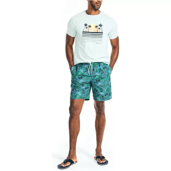 Nautica Mens Sustainably Crafted Palm Trees Graphic TShirtBlue Tint