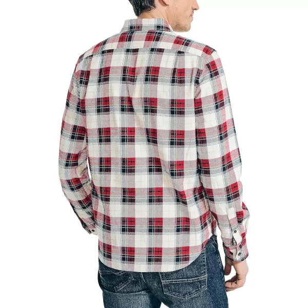 Nautica Mens Sustainably Crafted Plaid Flannel ShirtAlmond