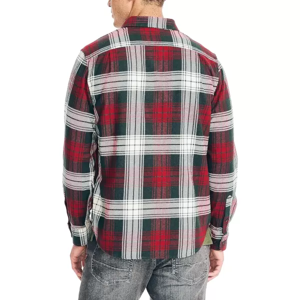 Nautica Mens Sustainably Crafted Plaid Flannel ShirtDark Spruce