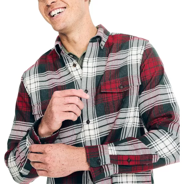 Nautica Mens Sustainably Crafted Plaid Flannel ShirtDark Spruce