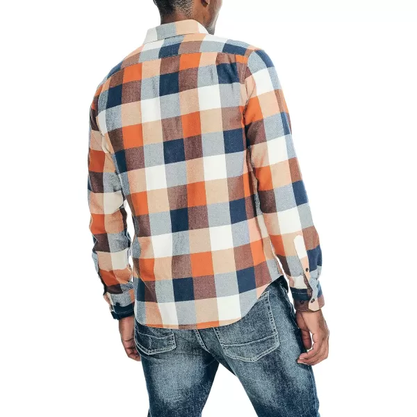 Nautica Mens Sustainably Crafted Plaid Flannel ShirtNautica Tan