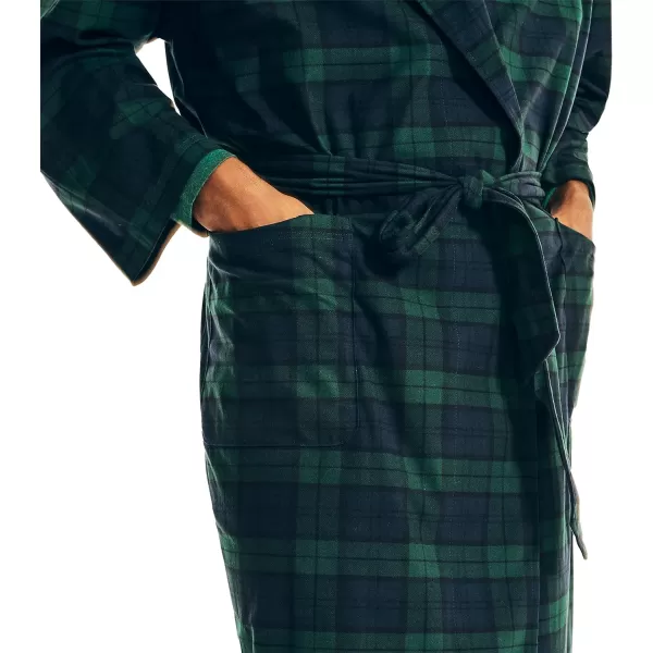 Nautica Mens Sustainably Crafted Plaid RobeEmerald YardOne SizeNautica Mens Sustainably Crafted Plaid RobeEmerald YardOne Size