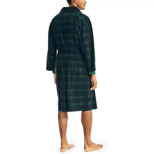 Nautica Mens Sustainably Crafted Plaid RobeEmerald YardOne SizeNautica Mens Sustainably Crafted Plaid RobeEmerald YardOne Size