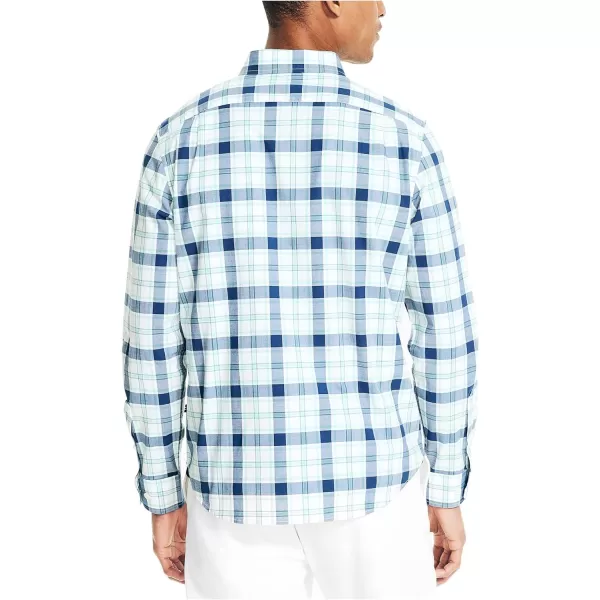 Nautica Mens Sustainably Crafted Plaid ShirtBright White