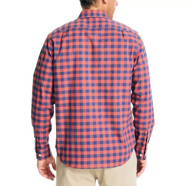 Nautica Mens Sustainably Crafted Plaid ShirtCayenne