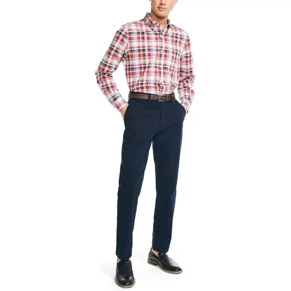 Nautica Mens Sustainably Crafted Plaid ShirtGarnet