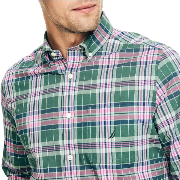 Nautica Mens Sustainably Crafted Plaid ShirtLakeside Green