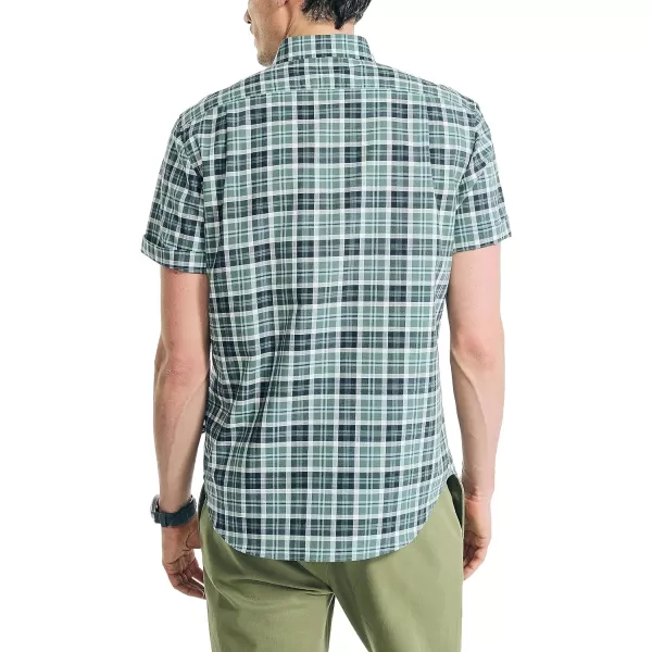 Nautica Mens Sustainably Crafted Plaid ShortSleeve ShirtArtic Fern