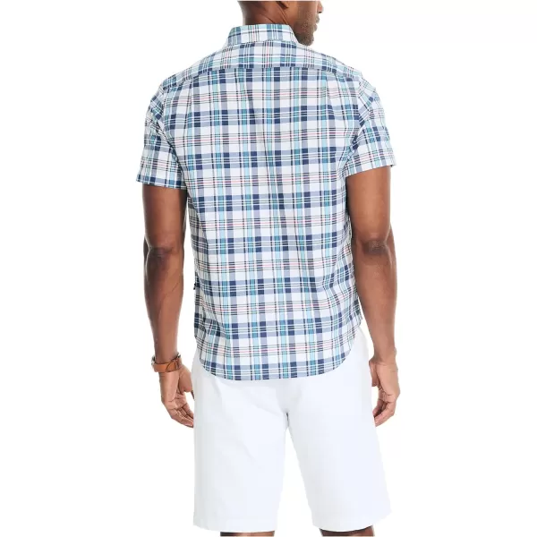 Nautica Mens Sustainably Crafted Plaid ShortSleeve ShirtBright White