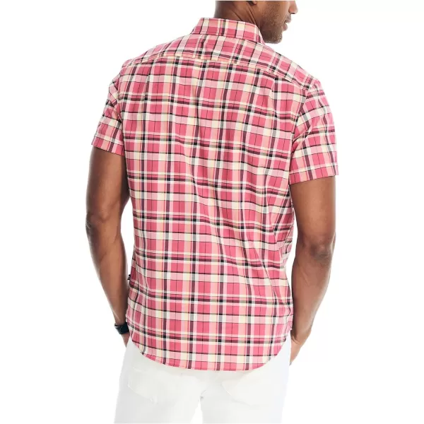 Nautica Mens Sustainably Crafted Plaid ShortSleeve ShirtShore Rose