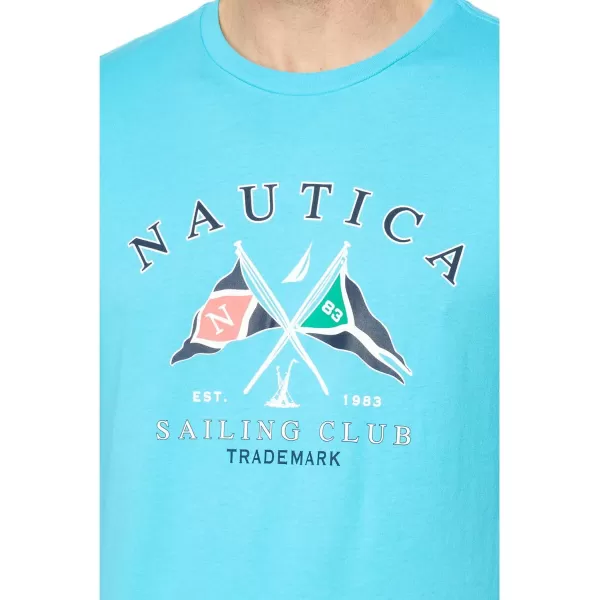 Nautica Mens Sustainably Crafted Sailing Club Graphic TShirtMirage Blue