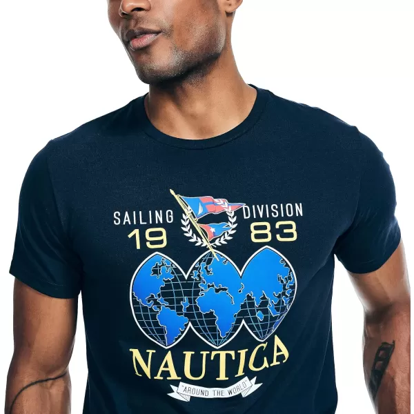 Nautica Mens Sustainably Crafted Sailing Division Graphic TShirtNavy