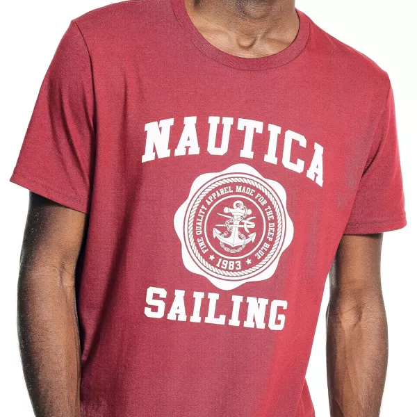 Nautica Mens Sustainably Crafted Sailing Graphic TShirtBiking Red