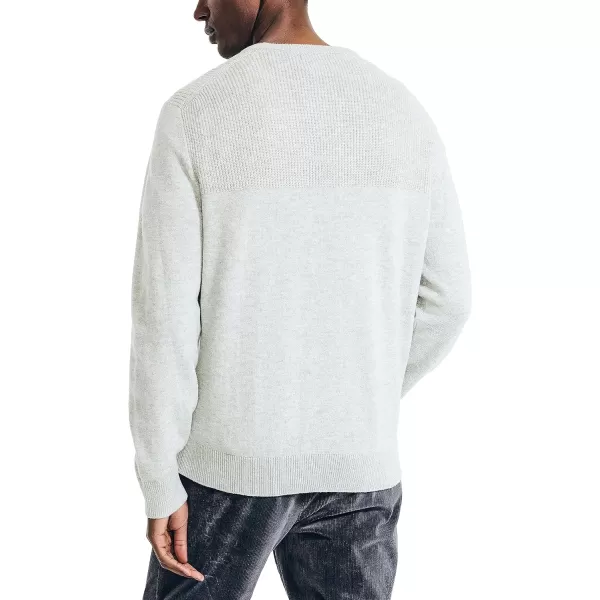 Nautica Mens Sustainably Crafted Textured Crewneck SweaterGrey Heather