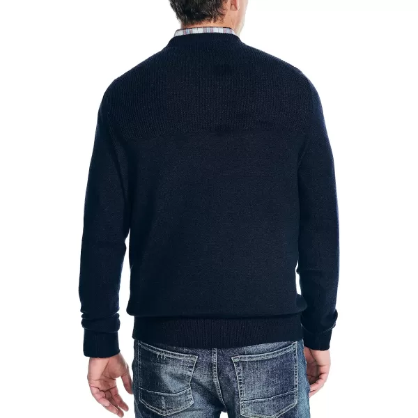 Nautica Mens Sustainably Crafted Textured Crewneck SweaterNavy Seas