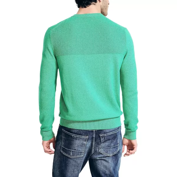 Nautica Mens Sustainably Crafted Textured Crewneck SweaterParrot Green