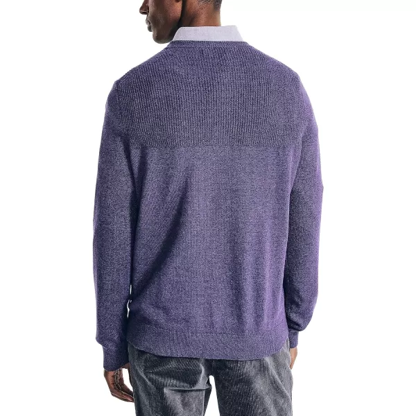 Nautica Mens Sustainably Crafted Textured Crewneck SweaterViolet Heather