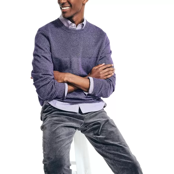 Nautica Mens Sustainably Crafted Textured Crewneck SweaterViolet Heather