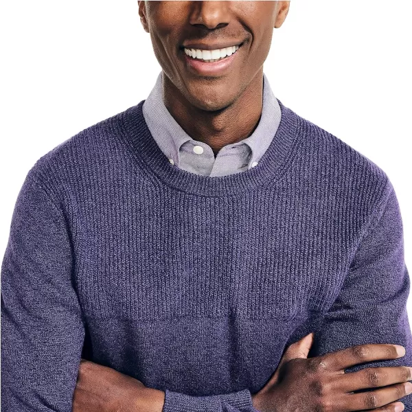 Nautica Mens Sustainably Crafted Textured Crewneck SweaterViolet Heather