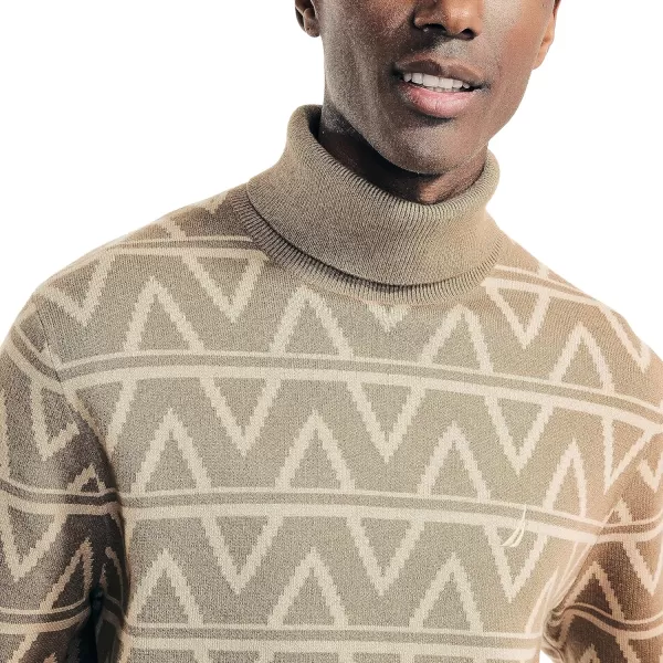 Nautica Mens Sustainably Crafted Turtleneck SweaterTannin