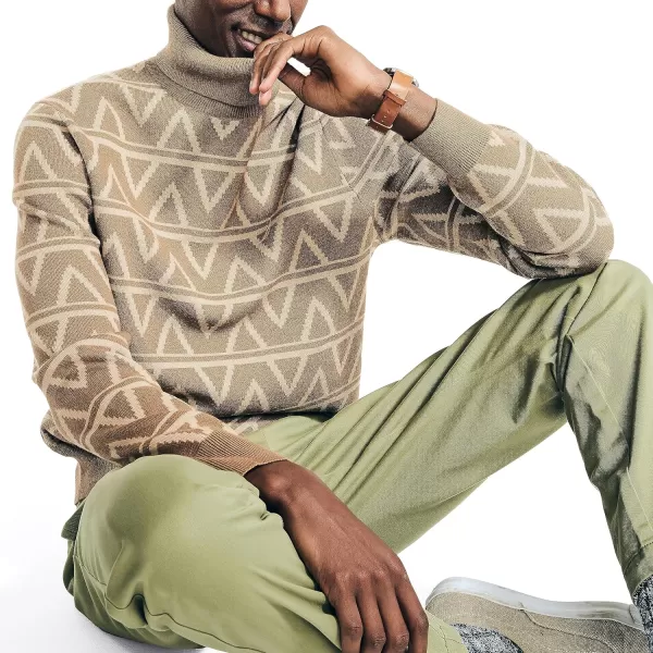 Nautica Mens Sustainably Crafted Turtleneck SweaterTannin