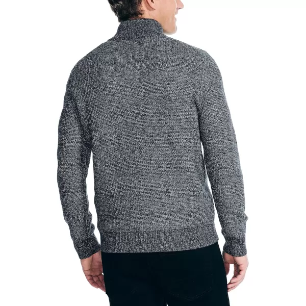 Nautica Mens Sustainably Crafted Waffle MockNeck SweaterCharcoal Heather