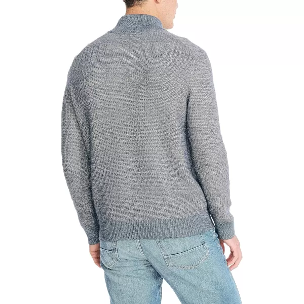 Nautica Mens Sustainably Crafted Waffle MockNeck SweaterNavy Seas