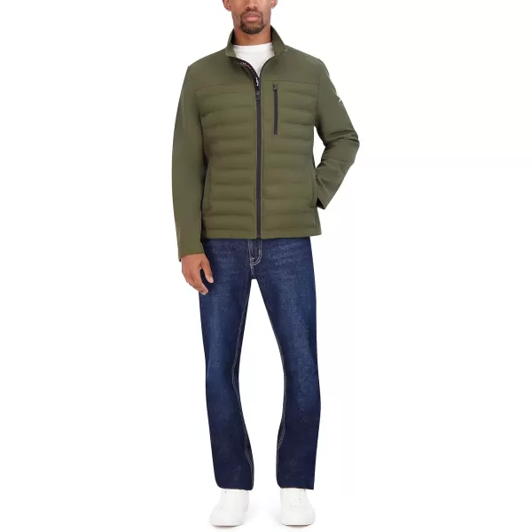 Nautica Mens Tech Shell Hybrid JacketDark Forest