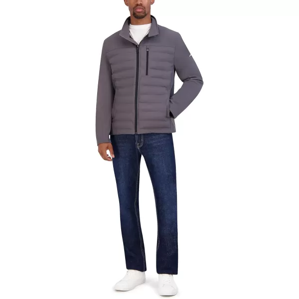 Nautica Mens Tech Shell Hybrid JacketMetal Grey