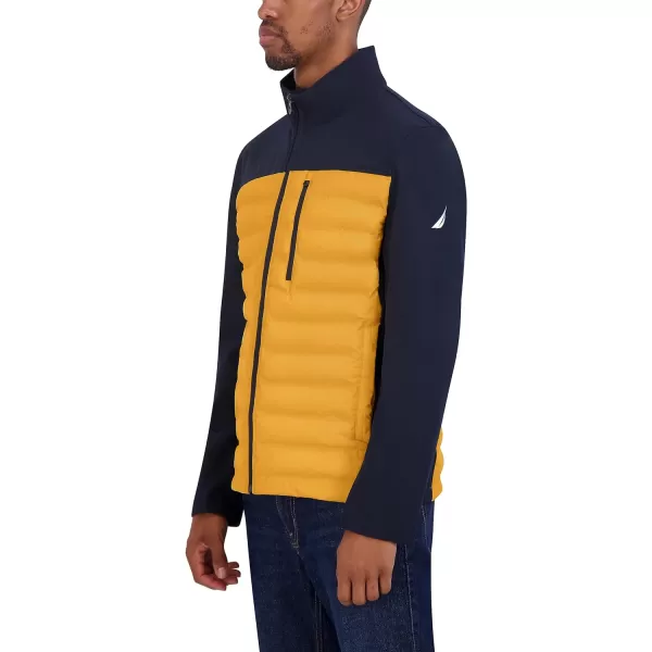 Nautica Mens Tech Shell Hybrid JacketOld Gold