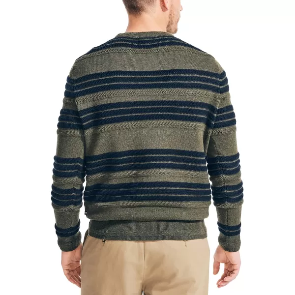 Nautica Mens Textured Striped SweaterForest Night Heather