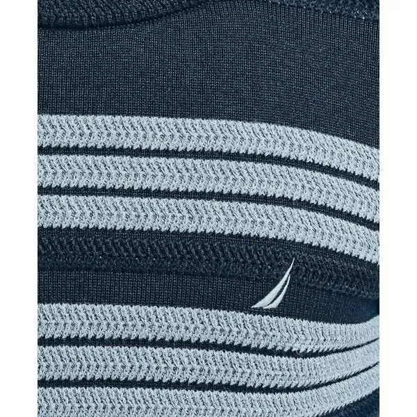 Nautica Mens Textured Striped SweaterNavy