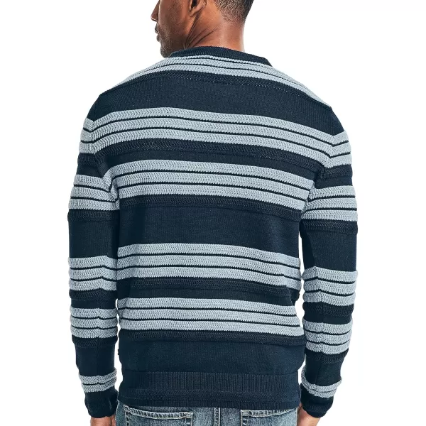 Nautica Mens Textured Striped SweaterNavy