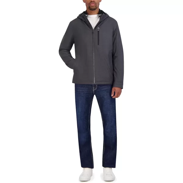 Nautica Mens Transitional Sherpa Lined Hooded JacketAsphalt