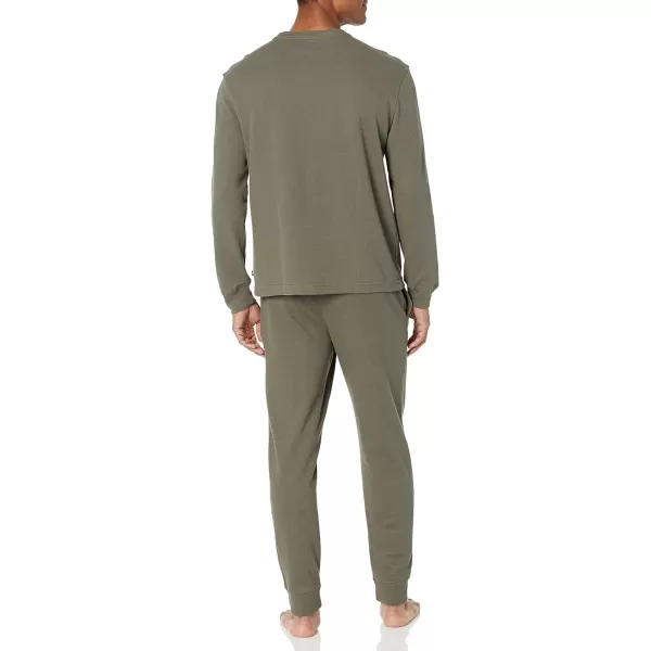 Nautica Mens Waffle Pajama Pant SetHillside Olive