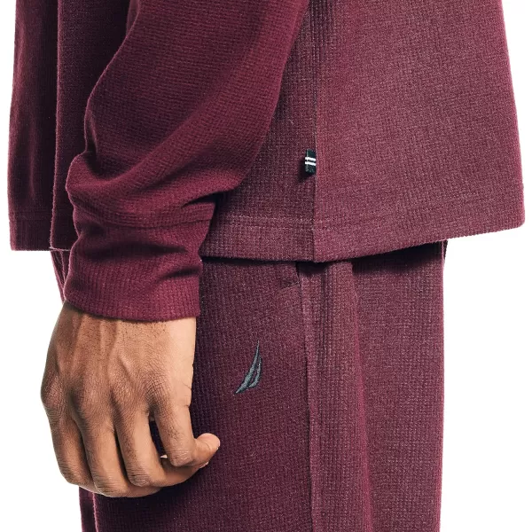 Nautica Mens Waffle Pajama Pant SetRoyal Burgundy