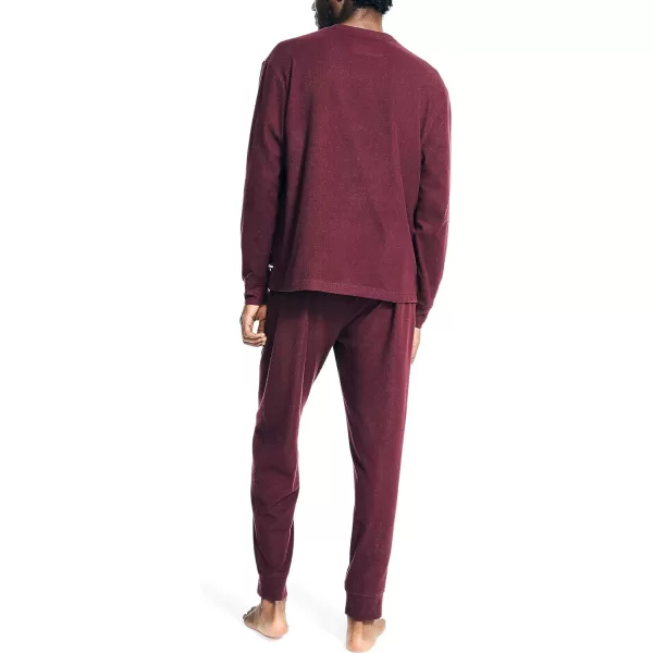 Nautica Mens Waffle Pajama Pant SetRoyal Burgundy