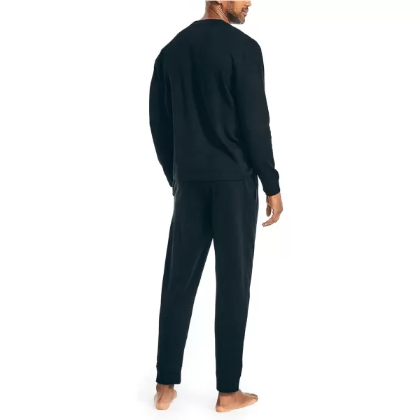 Nautica Mens Waffle Pajama Pant SetTrue Black