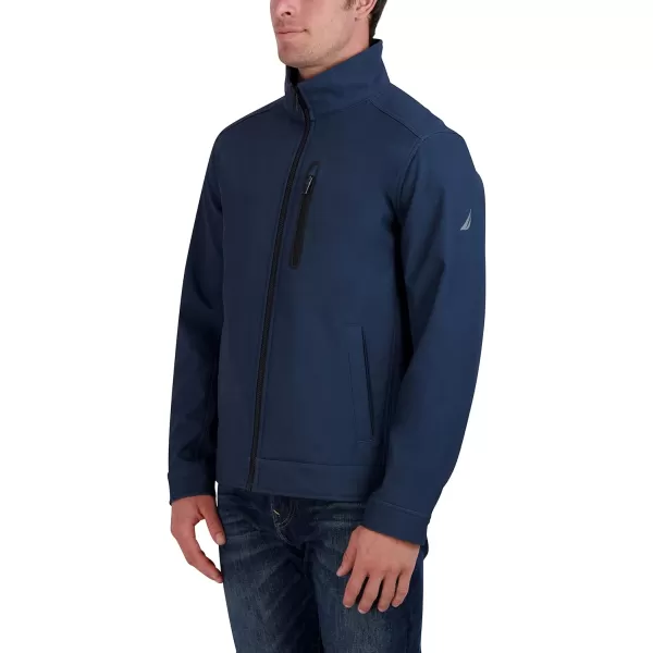 Nautica Mens Windbreaker Softshell Jacket Water and Wind ResistantHeather Blue