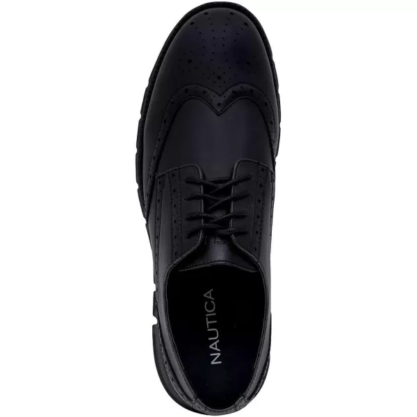 Nautica Mens Wingtip Oxford LaceUp Sneakers for Dress and Walking  Stylish and Comfortable Choice for Oxford Business Casual and Everyday ComfortBlack Smooth 1