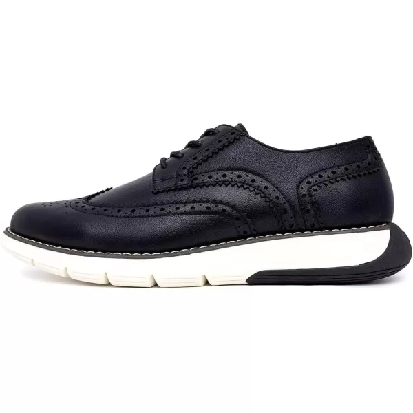 Nautica Mens Wingtip Oxford LaceUp Sneakers for Dress and Walking  Stylish and Comfortable Choice for Oxford Business Casual and Everyday ComfortBlackwestgrain