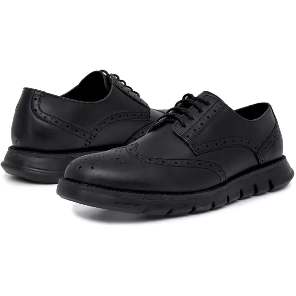 Nautica Mens Wingtip Oxford LaceUp Sneakers for Dress and Walking  Stylish and Comfortable Choice for Oxford Business Casual and Everyday ComfortBlack Smooth 1