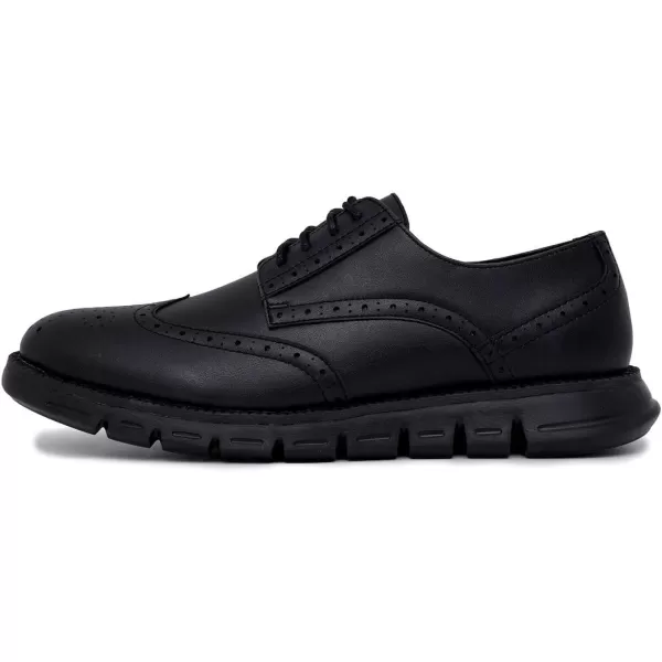 Nautica Mens Wingtip Oxford LaceUp Sneakers for Dress and Walking  Stylish and Comfortable Choice for Oxford Business Casual and Everyday ComfortBlack Smooth 1