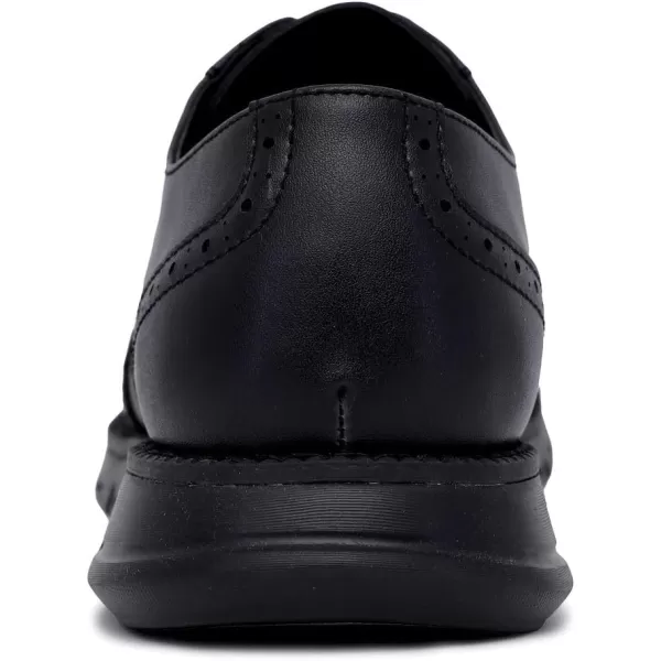 Nautica Mens Wingtip Oxford LaceUp Sneakers for Dress and Walking  Stylish and Comfortable Choice for Oxford Business Casual and Everyday ComfortBlack Smooth 1