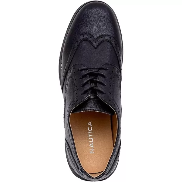 Nautica Mens Wingtip Oxford LaceUp Sneakers for Dress and Walking  Stylish and Comfortable Choice for Oxford Business Casual and Everyday ComfortBlack Blackwarren