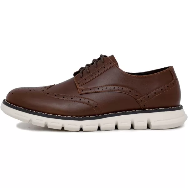 Nautica Mens Wingtip Oxford LaceUp Sneakers for Dress and Walking  Stylish and Comfortable Choice for Oxford Business Casual and Everyday ComfortBrown Smooth