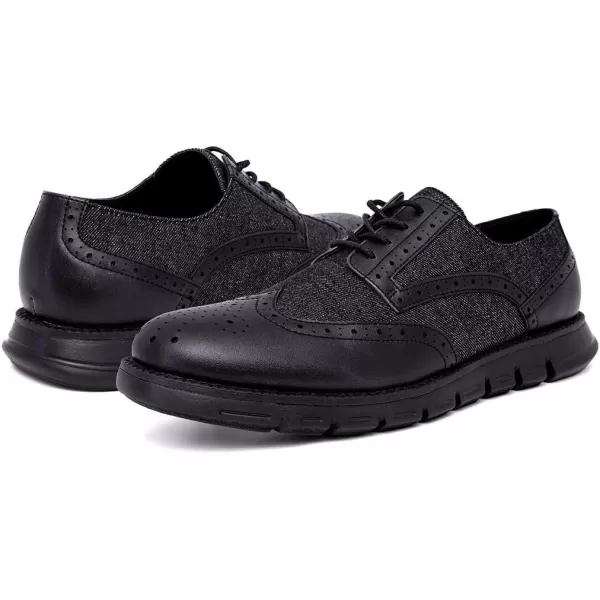 Nautica Mens Wingtip Oxford LaceUp Sneakers for Dress and Walking  Stylish and Comfortable Choice for Oxford Business Casual and Everyday ComfortDenim Black Smooth