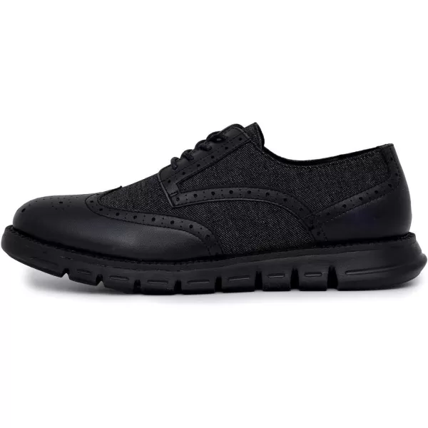 Nautica Mens Wingtip Oxford LaceUp Sneakers for Dress and Walking  Stylish and Comfortable Choice for Oxford Business Casual and Everyday ComfortDenim Black Smooth