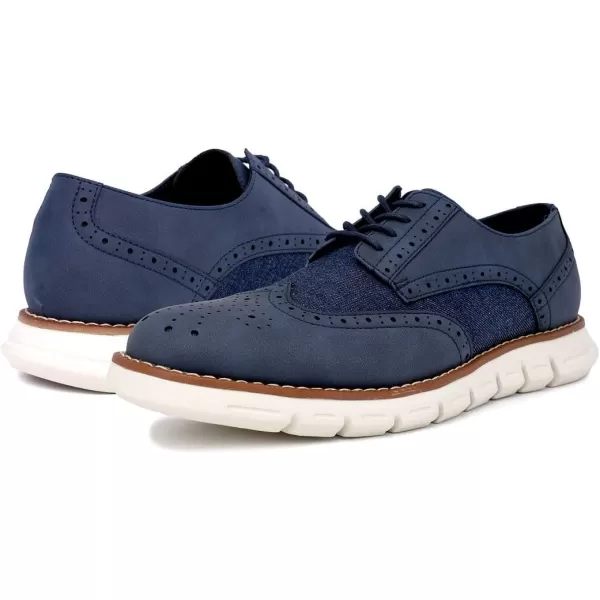 Nautica Mens Wingtip Oxford LaceUp Sneakers for Dress and Walking  Stylish and Comfortable Choice for Oxford Business Casual and Everyday ComfortNavy Denim Smooth